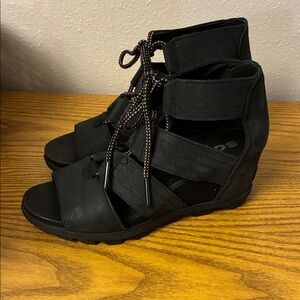 Sorel Joanie II Lace up Wedge Leather Sandals